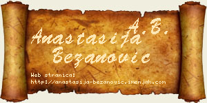 Anastasija Bežanović vizit kartica